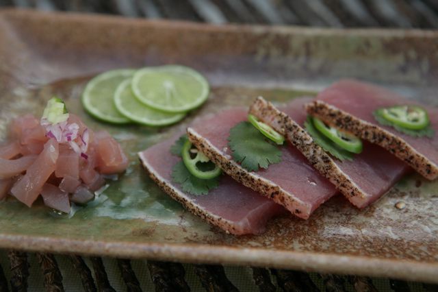 Seared tuna with jalapeño and lime